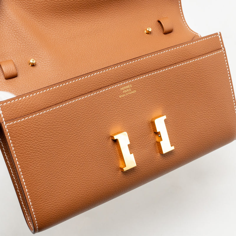 Hermes Constance to Go Evercolor Gold GHW Stamp W