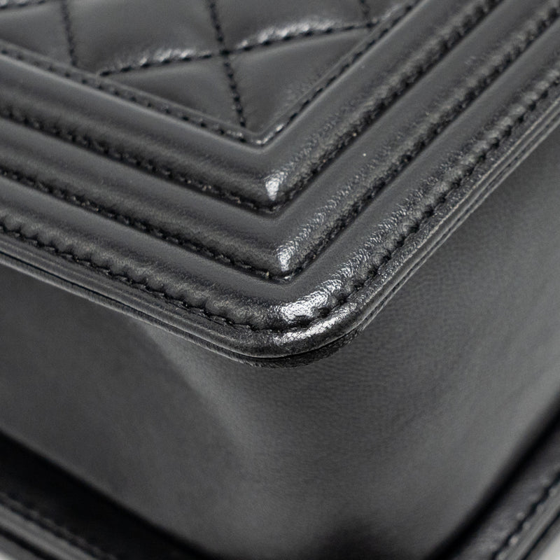 Chanel Medium Boy Bag Lambskin Black Ruthenium SHW