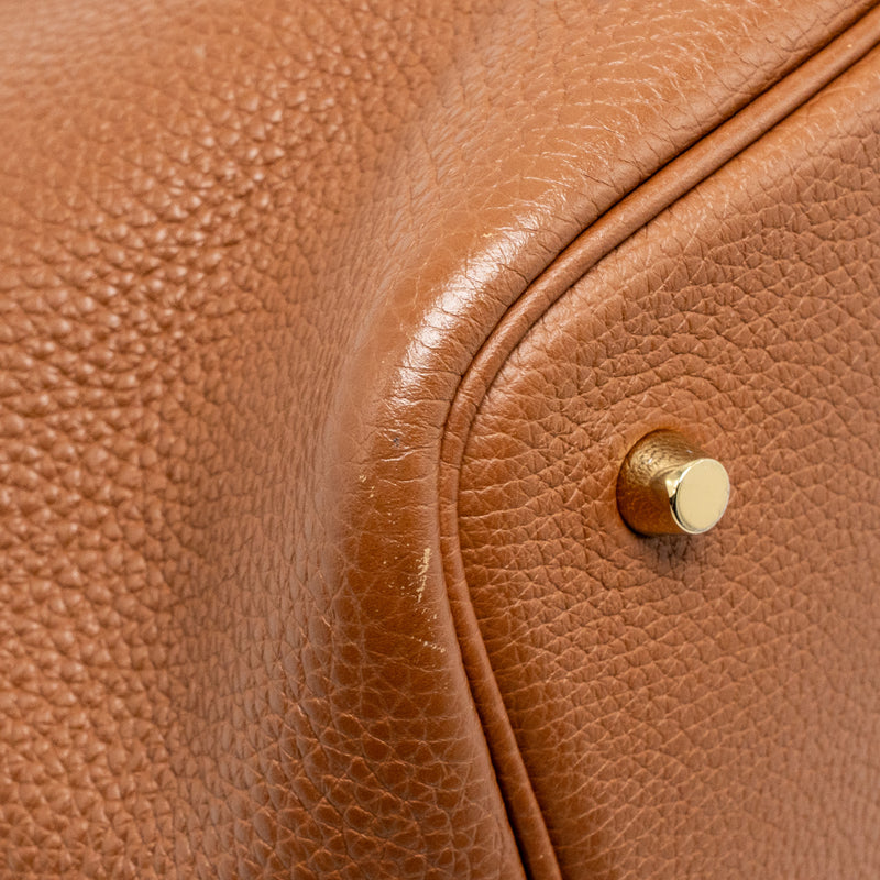 Hermes Picotin 22 Lock Bag Clemence Gold GHW Stamp Y