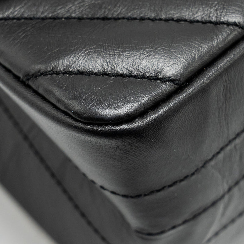 Chanel Mini 2.55 Reissue Chevron Calfskin BLACK GHW (Microchip)