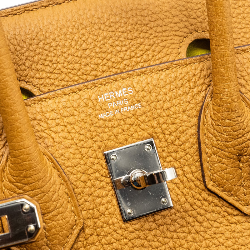 Hermes Birkin 25 Togo Caramel/Lime SHW Stamp Y