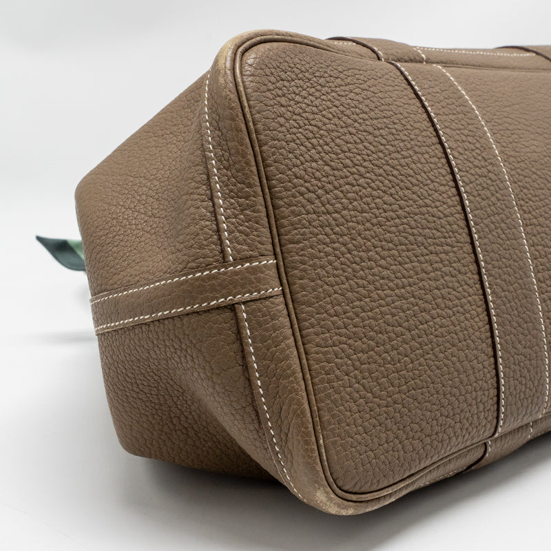 Hermes garden party 36 clemence etoupe SHW stamp square Q