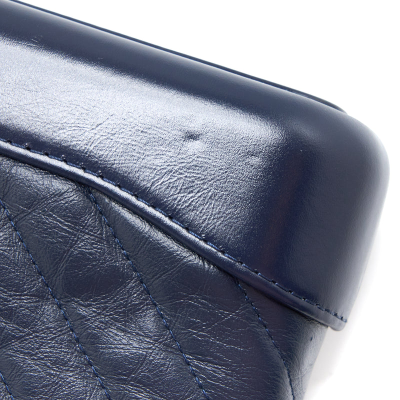 Chanel Gabrielle Clutch on Chain Aged Calfskin Navy SHW