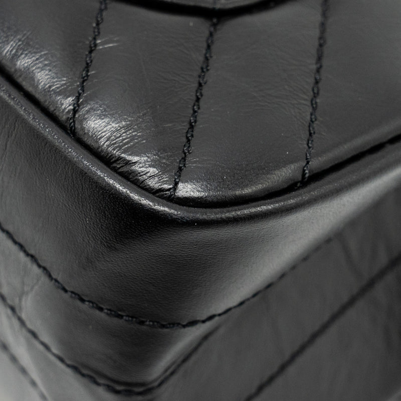 Chanel Mini 2.55 Reissue Chevron Calfskin BLACK GHW (Microchip)