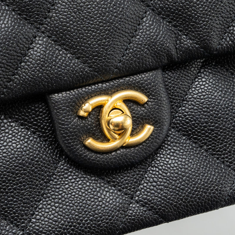 Chanel coco love flap bag adjustable chain caviar black GHW (microchip)