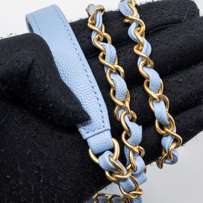 Chanel 23c Small Hobo Bag Caviar Light Blue GHW(Microchip)