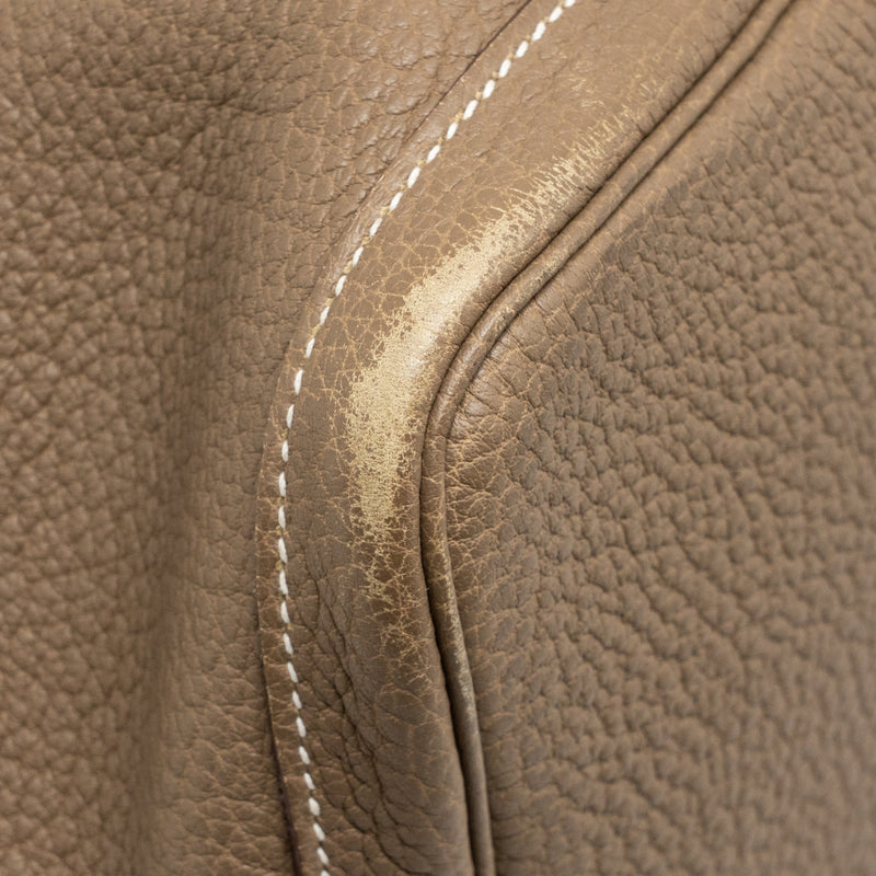 Hermes garden party 36 clemence etoupe SHW stamp square Q