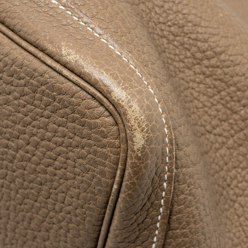 Hermes garden party 36 clemence etoupe SHW stamp square Q