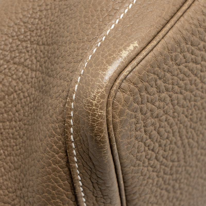 Hermes garden party 36 clemence etoupe SHW stamp square Q