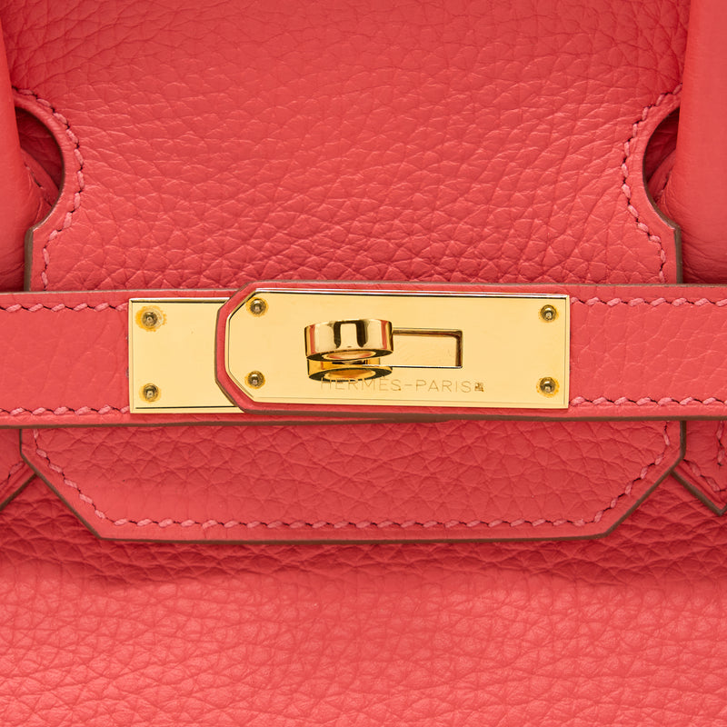 Hermes Birkin bag 30 Rose jaipur Clemence leather Gold hardware