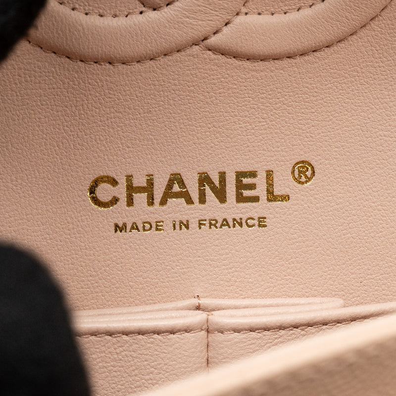 Chanel Medium Classic Double Flap Bag Caviar Light Pink LGHW (Microchip)