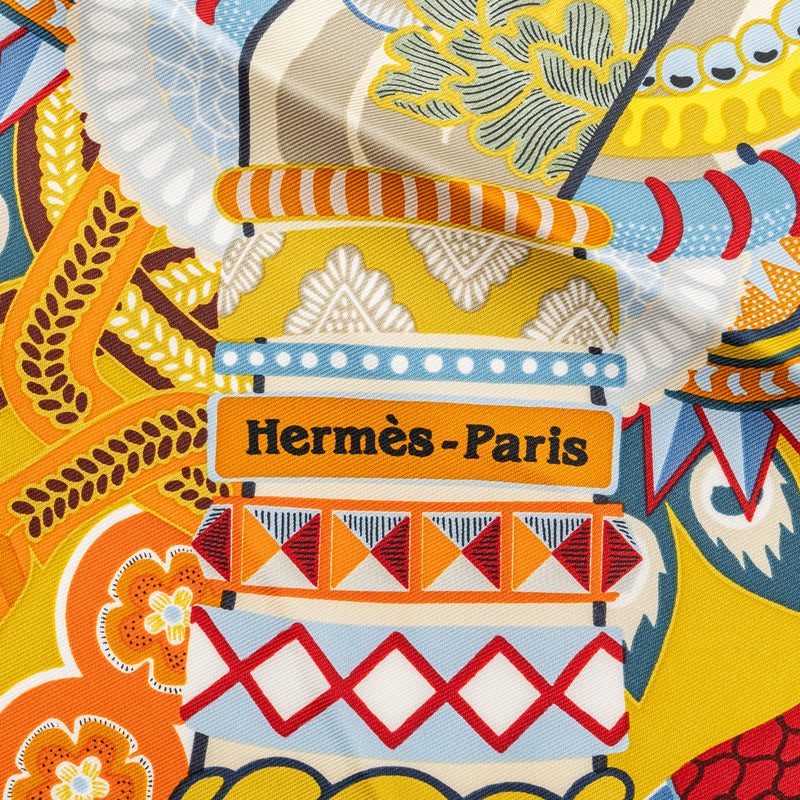 Hermes 90CM silk scarf duo cosmique multicolour
