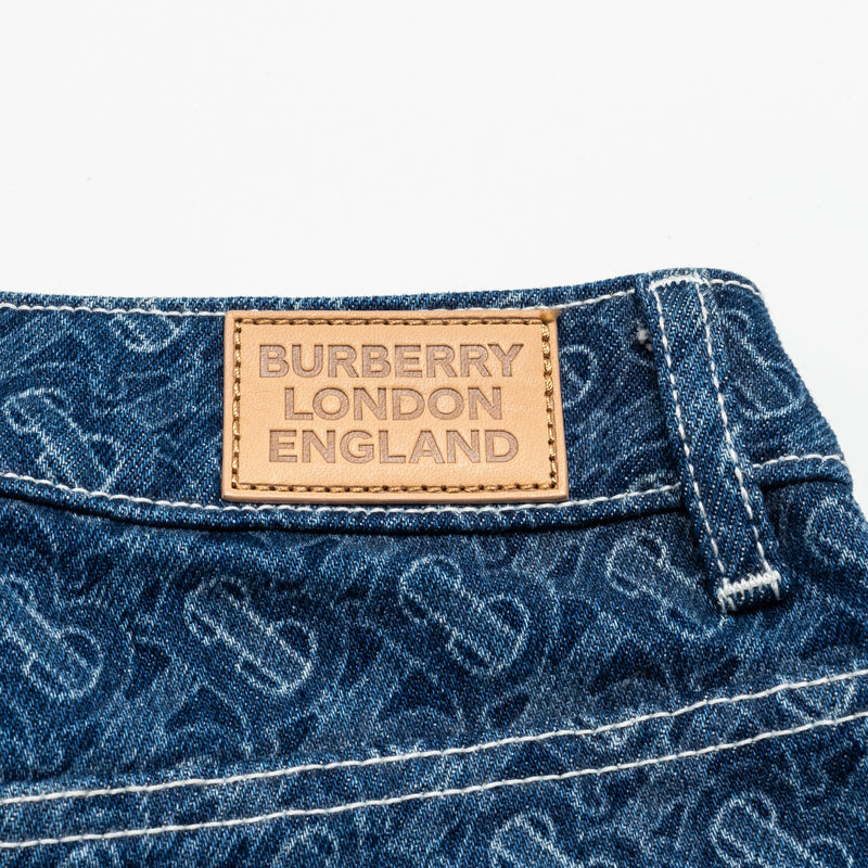 Burberry Size 25 Skinny Mid-Rise Monogram pattern Denim Jeans Cotton Blue