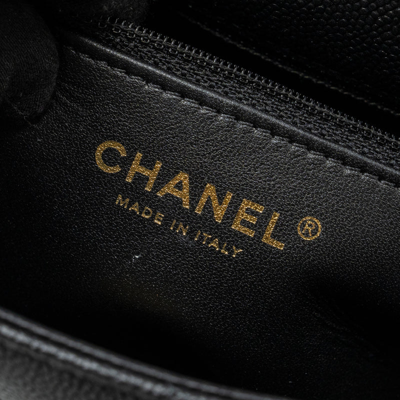 Chanel coco love flap bag adjustable chain caviar black GHW (microchip)