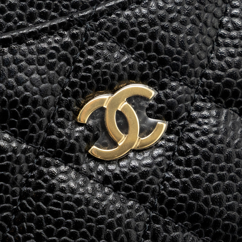 Chanel Classic card holder caviar black GHW (Microchip)