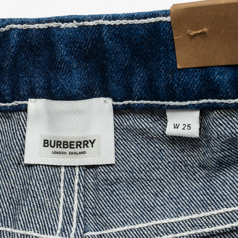 Burberry Size 25 Skinny Mid-Rise Monogram pattern Denim Jeans Cotton Blue