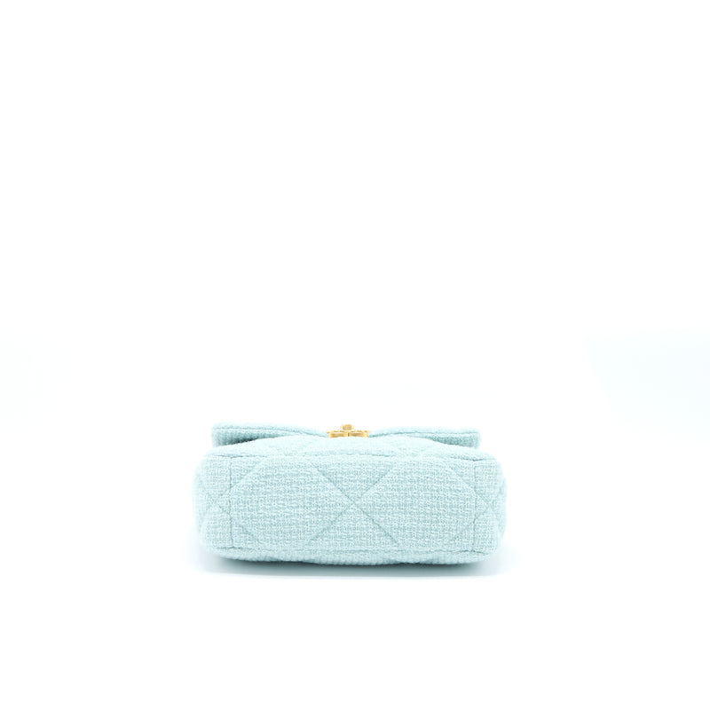Chanel 22B Small 19 Bag Tweed Light Green Multicolour Hardware (Micorchip)