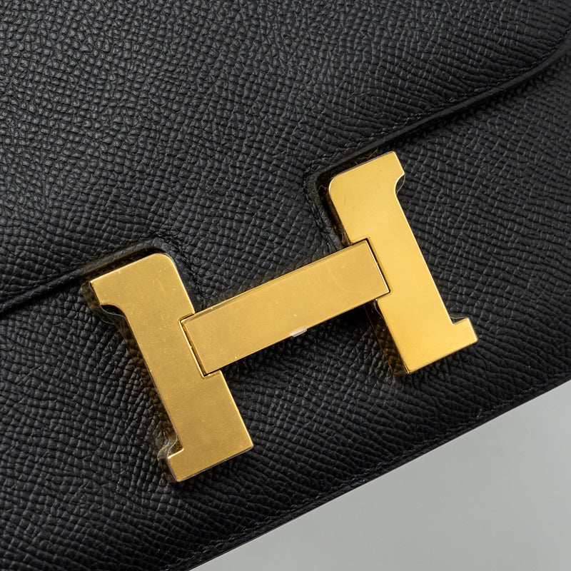 Hermes mini constance epsom black ghw stamp B