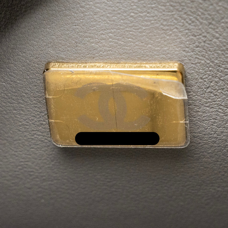 Chanel Small Classic Double Flap Bag Caviar Dark Grey LGHW (Microchip)