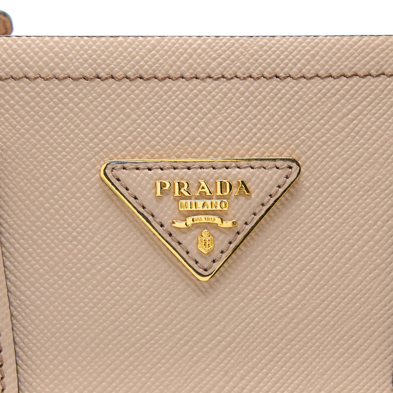 Prada Saffiano Cuir Tote Bag Calfskin Cammeo/Nero GHW