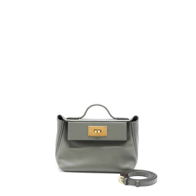 Hermes Mini 24/24 2424 - 21 Bag Evercolor/Swift Gris Meyer GHW Stamp U