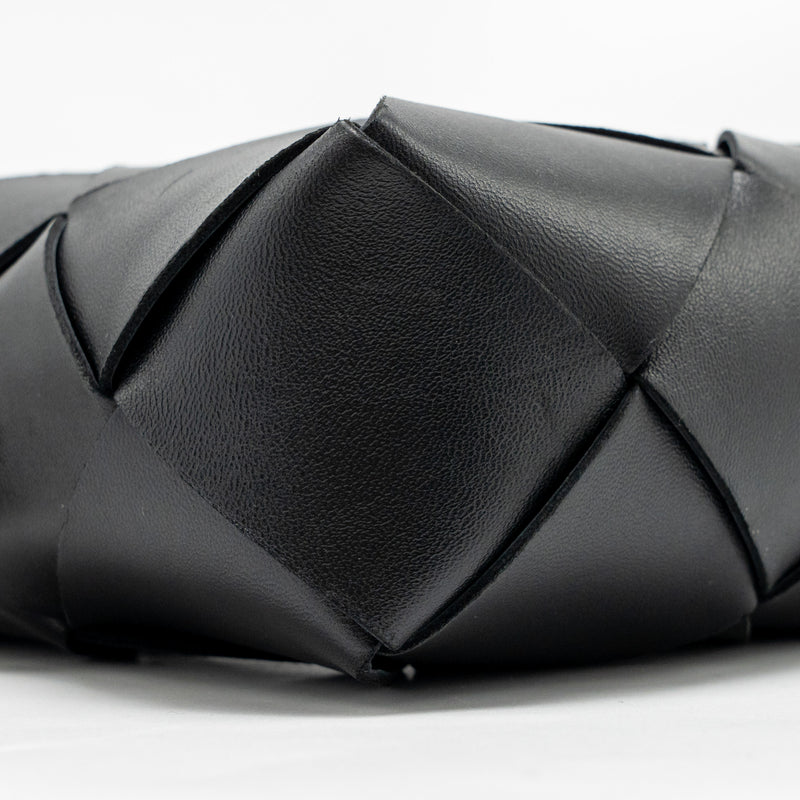 Bottega Veneta Cassette Camera Bag Smooth Intreccio Leather Black GHW