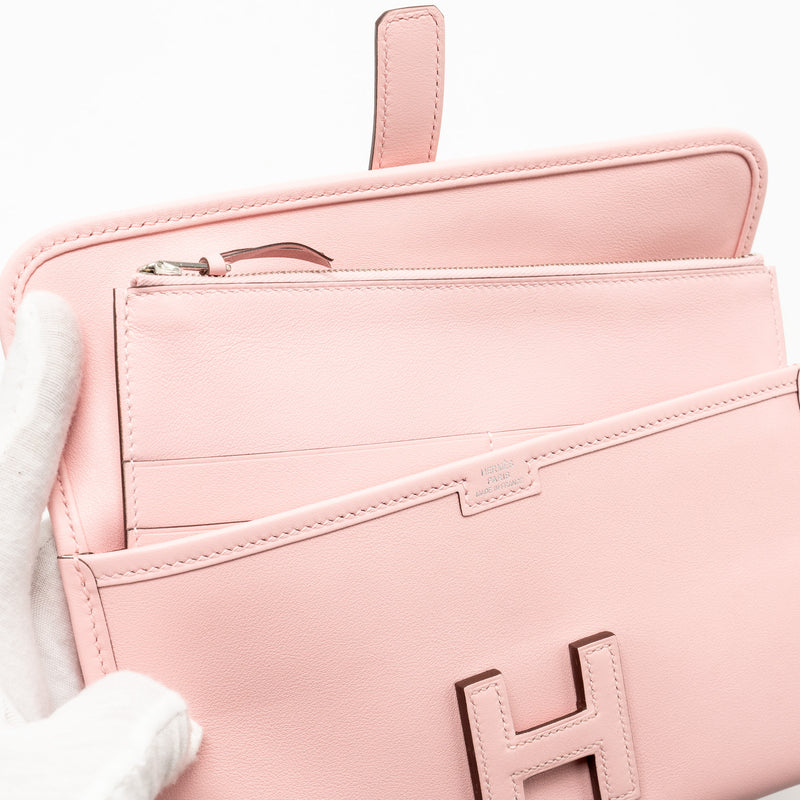 Hermes Jige Elan Wallet Swift Rose Sakura SHW Stamp D