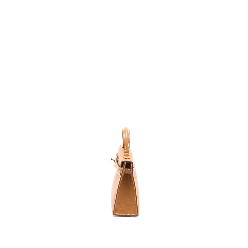 Hermes Mini Kelly II Epsom Gold GHW Stamp B