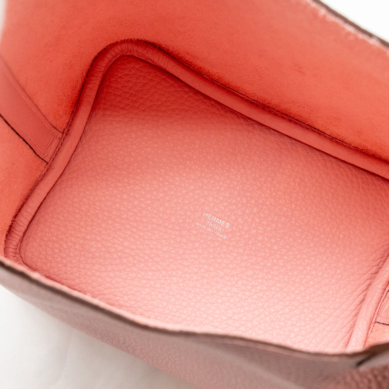 Hermes Picotin 18 Lock bag clemence rose sakura SHW stamp B