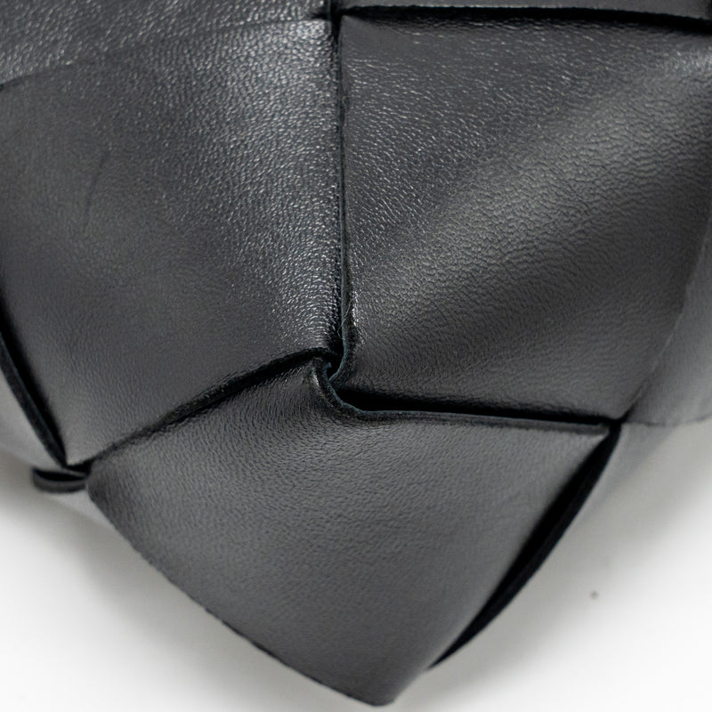 Bottega Veneta Cassette Camera Bag Smooth Intreccio Leather Black GHW
