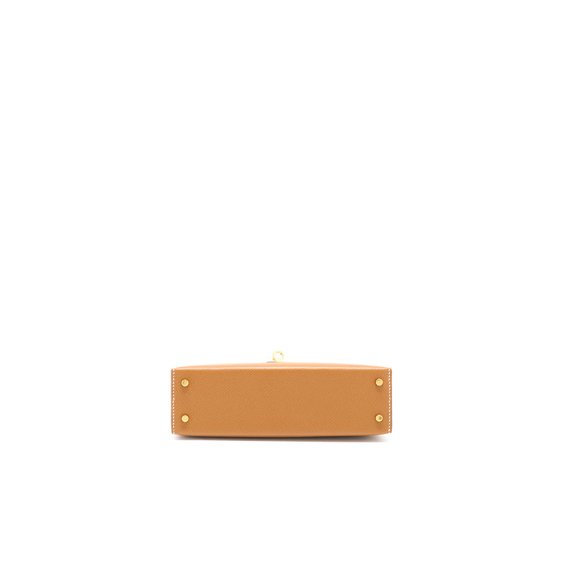 Hermes Mini Kelly II Epsom Gold GHW Stamp B