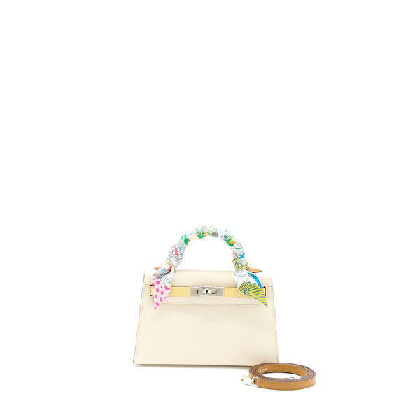 Hermes Mini Kelly II Epsom Nata/Sesame/Jaune Poussin SHW Stamp U