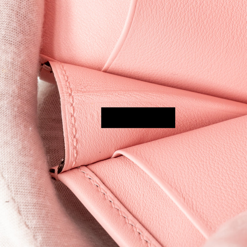 Hermes Jige Elan Wallet Swift Rose Sakura SHW Stamp D