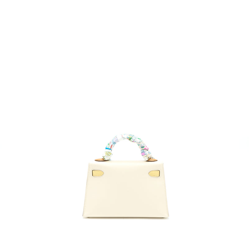 Hermes Mini Kelly II Epsom Nata/Sesame/Jaune Poussin SHW Stamp U