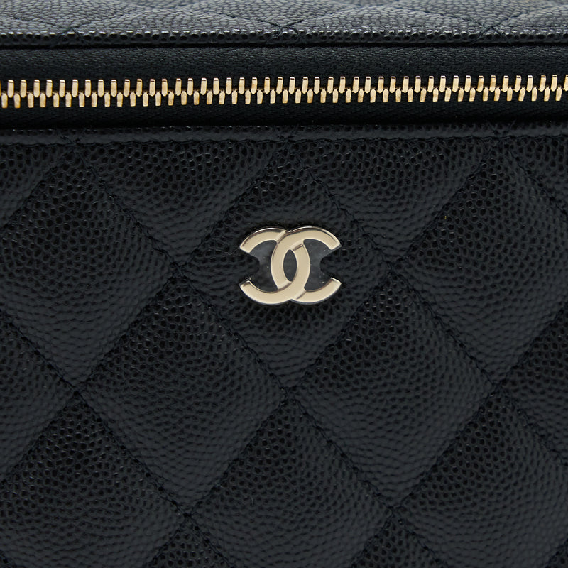 Chanel Long Vanity with Chain Caviar Black LGHW (Microchip)