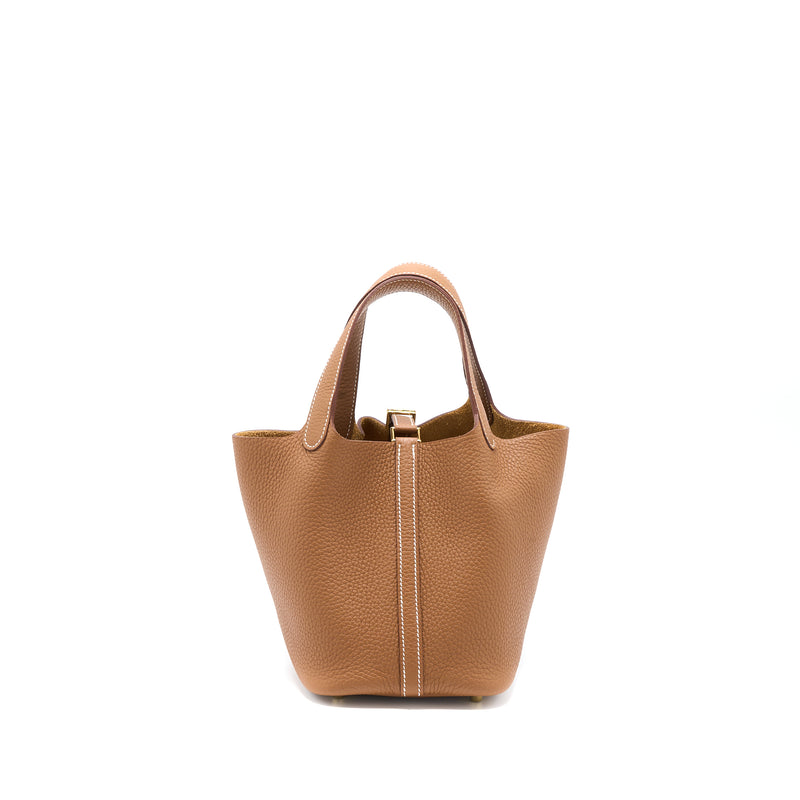 Hermes Picotin 18 Lock Bag Clemence Gold GHW Stamp B