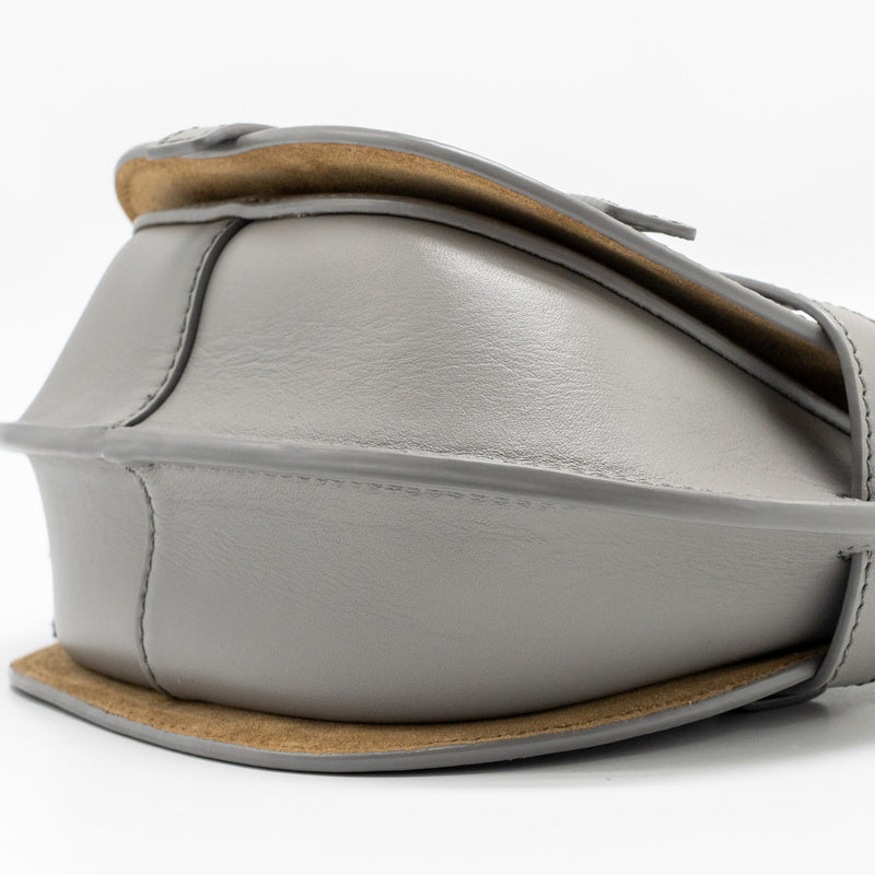 Loewe Mini Gate Dual Bag Soft Calfskin with Jacquard Strap Grey SHW