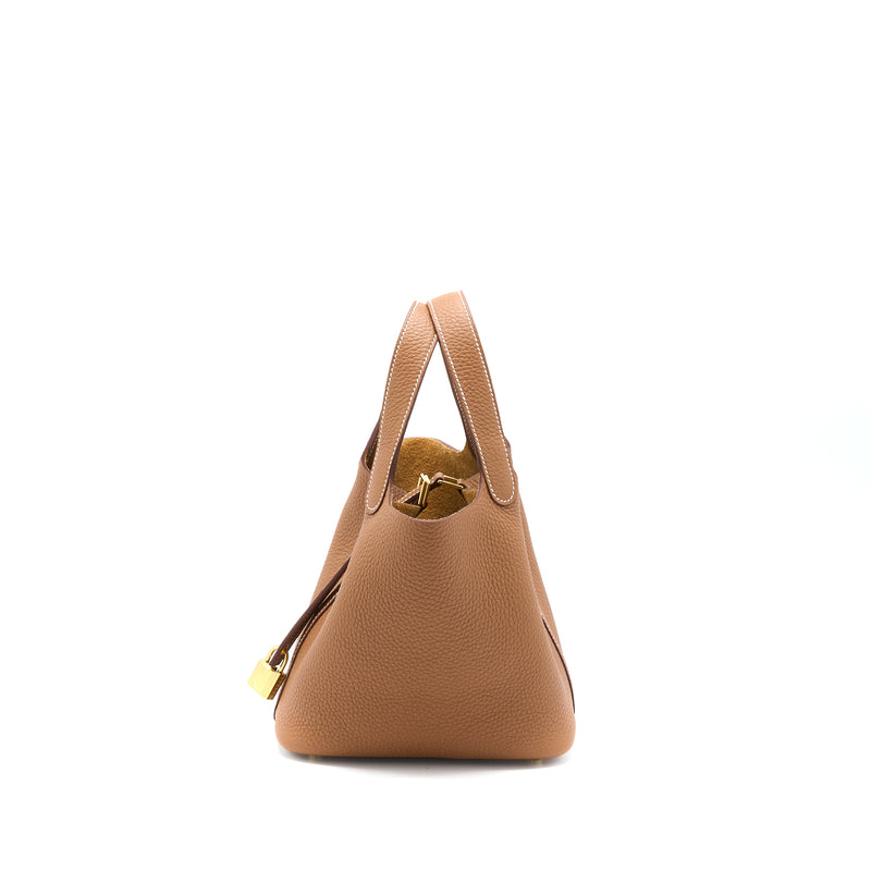 Hermes Picotin 18 Lock Bag Clemence Gold GHW Stamp B