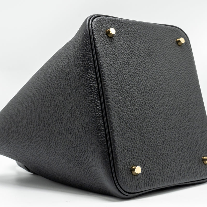 Hermes Picotin 22 Lock Bag Clemence Black GHW Stamp B