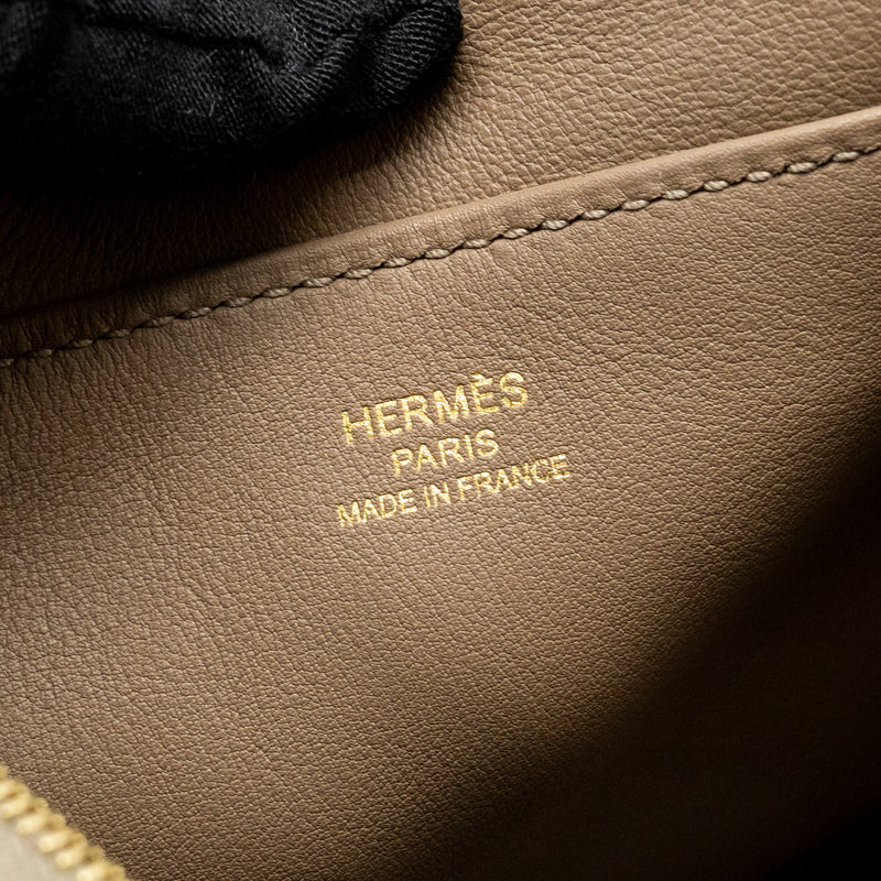 Hermes Mini Lindy Grizzly/Swift Gris Caillou/Etoupe GHW Stamp B
