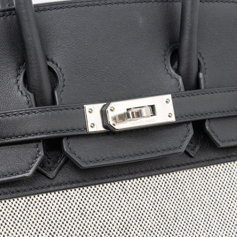 Hermes birkin 25 toile swift / canvas black SHW stamp B