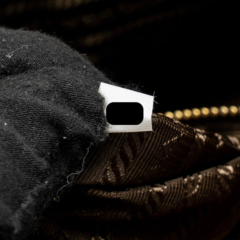 Prada Medium Bonnie handbag suede leather brown GHW