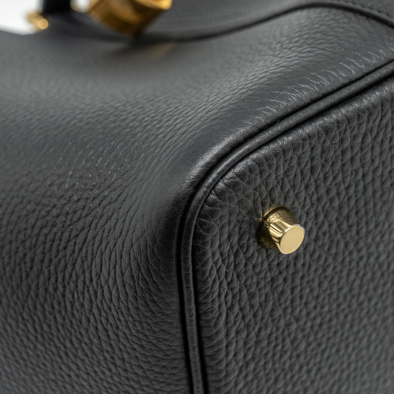 Hermes Picotin 22 Lock Bag Clemence Black GHW Stamp B