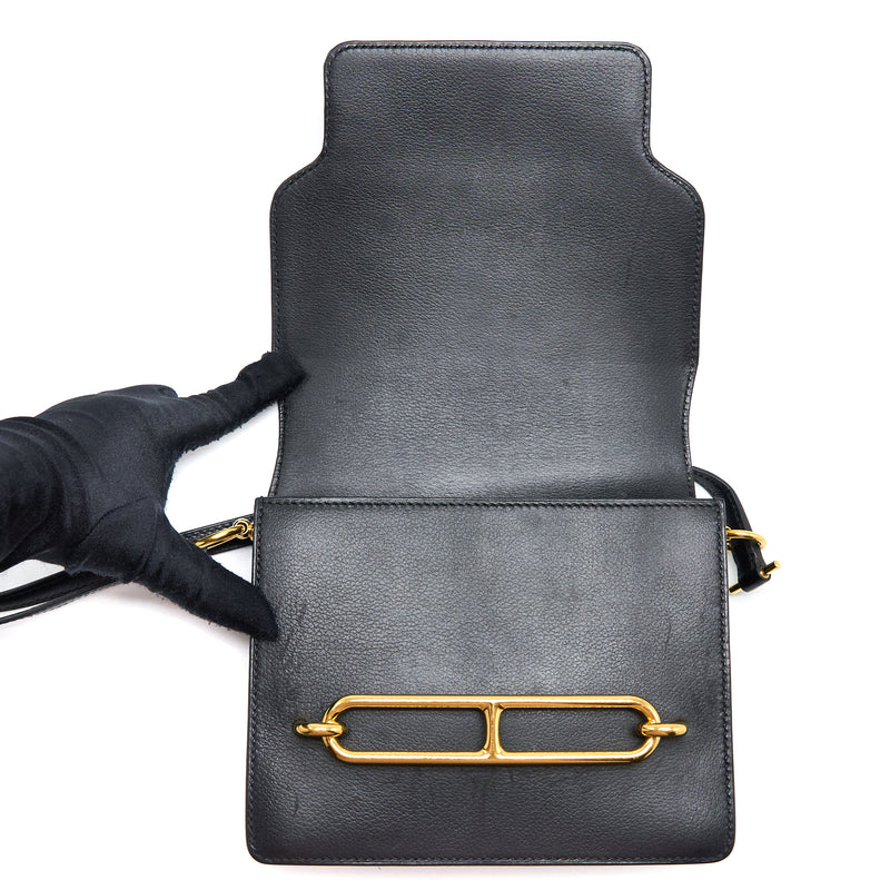 Hermes Mini Roulis Evercolor Black GHW Stamp C