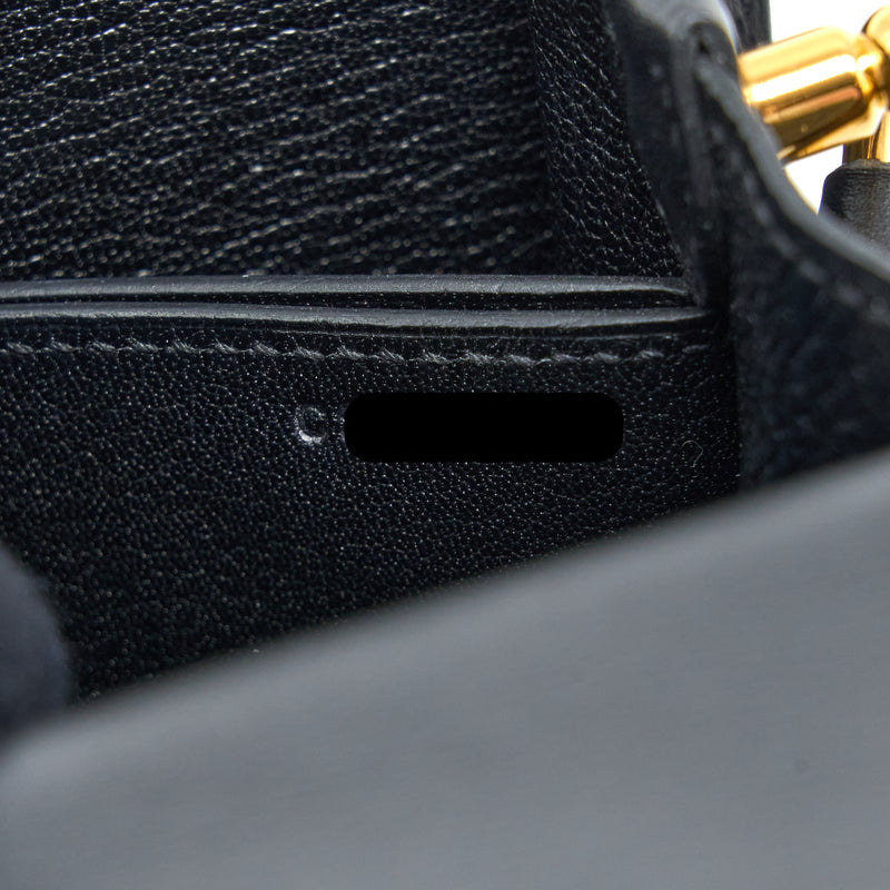 Hermes Mini Roulis Evercolor Black GHW Stamp C