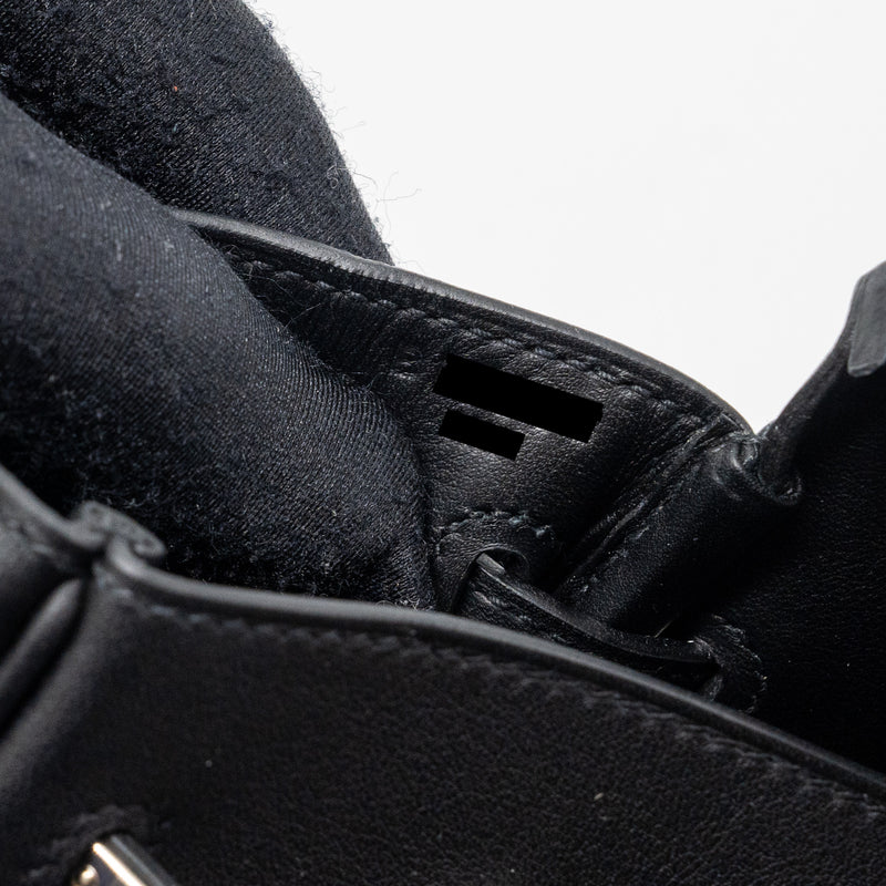 Hermes birkin 25 toile swift / canvas black SHW stamp B
