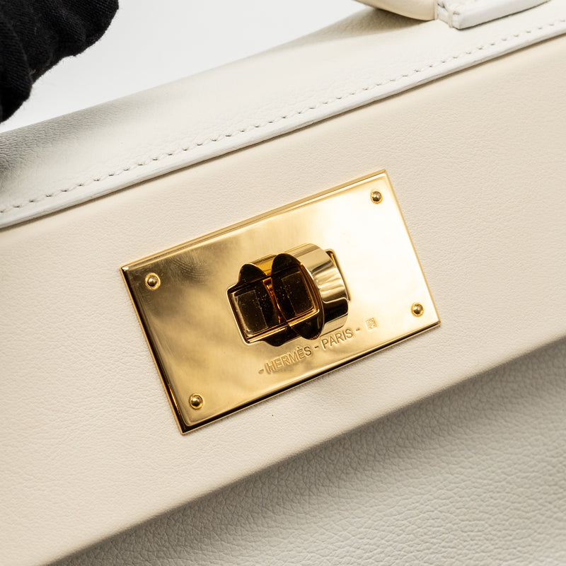 Hermes Mini 2424 24/24-21 Bag Evercolor/Swift Blanc/Nata GHW Stamp B