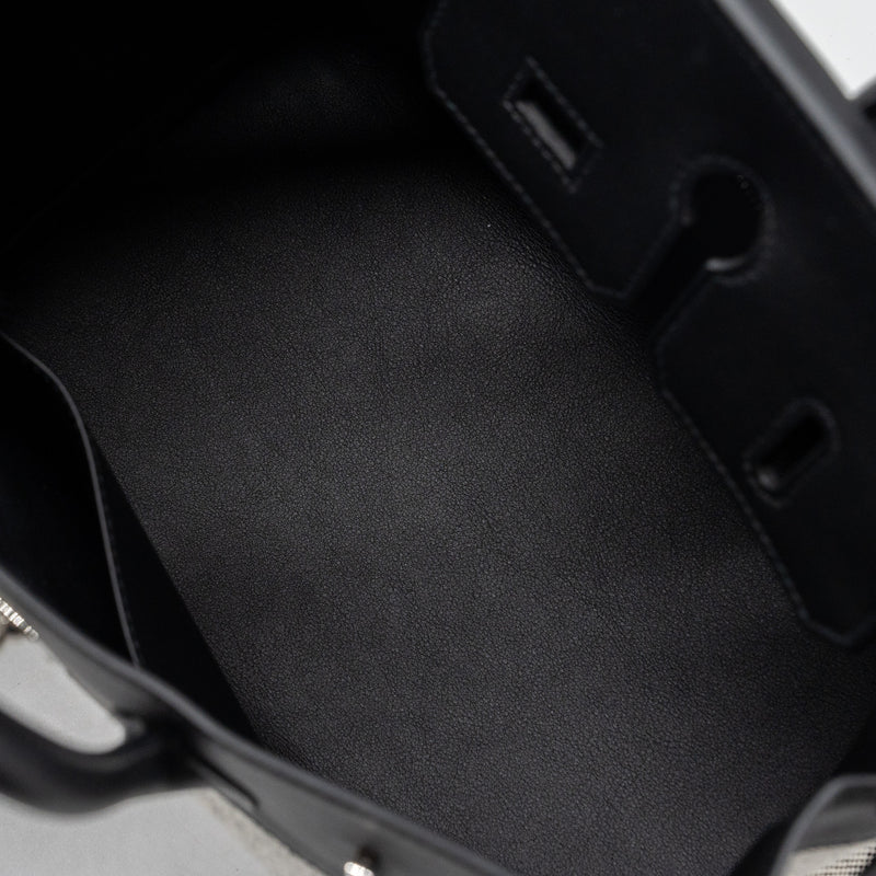 Hermes birkin 25 toile swift / canvas black SHW stamp B