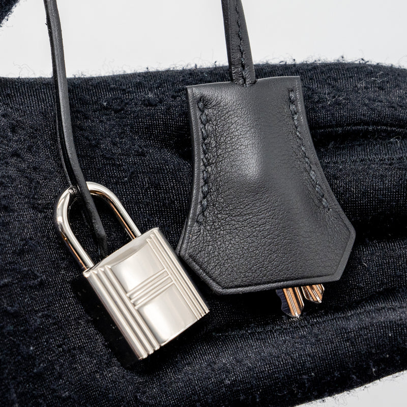 Hermes birkin 25 toile swift / canvas black SHW stamp B