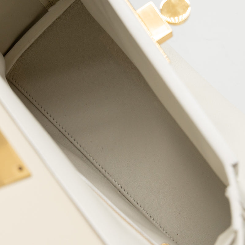 Hermes Mini 2424 24/24-21 Bag Evercolor/Swift Blanc/Nata GHW Stamp B